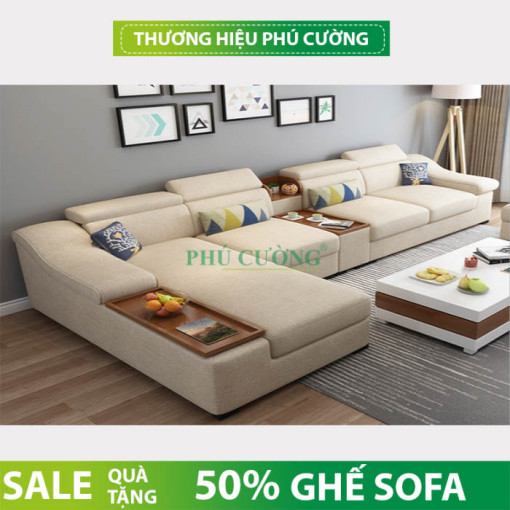 Sofa Vải Bố Malaysia Ốp Gỗ A296