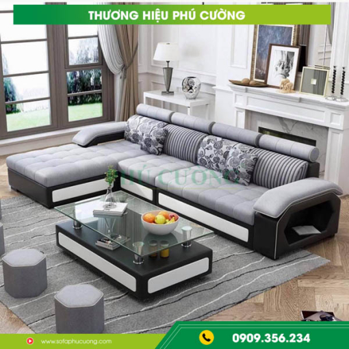 Sofa góc khoét hộc A07